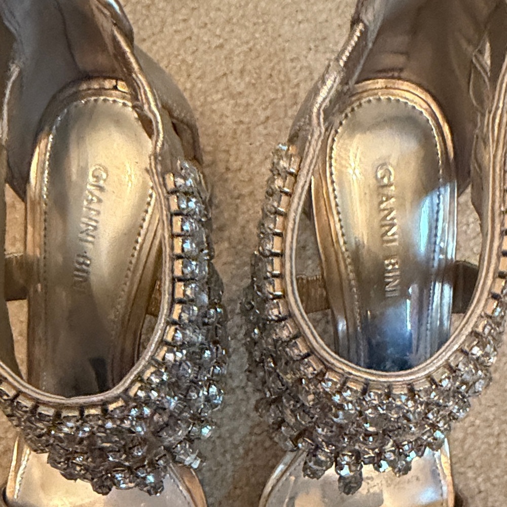 Gianni Bini Gold Crystal Embellished Heels - Picture 8 of 8